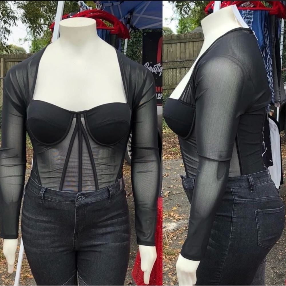 Elegant Black Sheer Women's Top